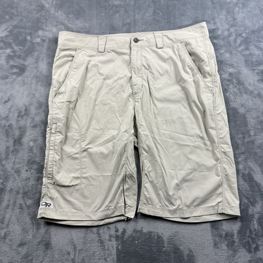 Outdoor Research Shorts Mens 34 Beige Stretch Hiking Camp Summer Nylon